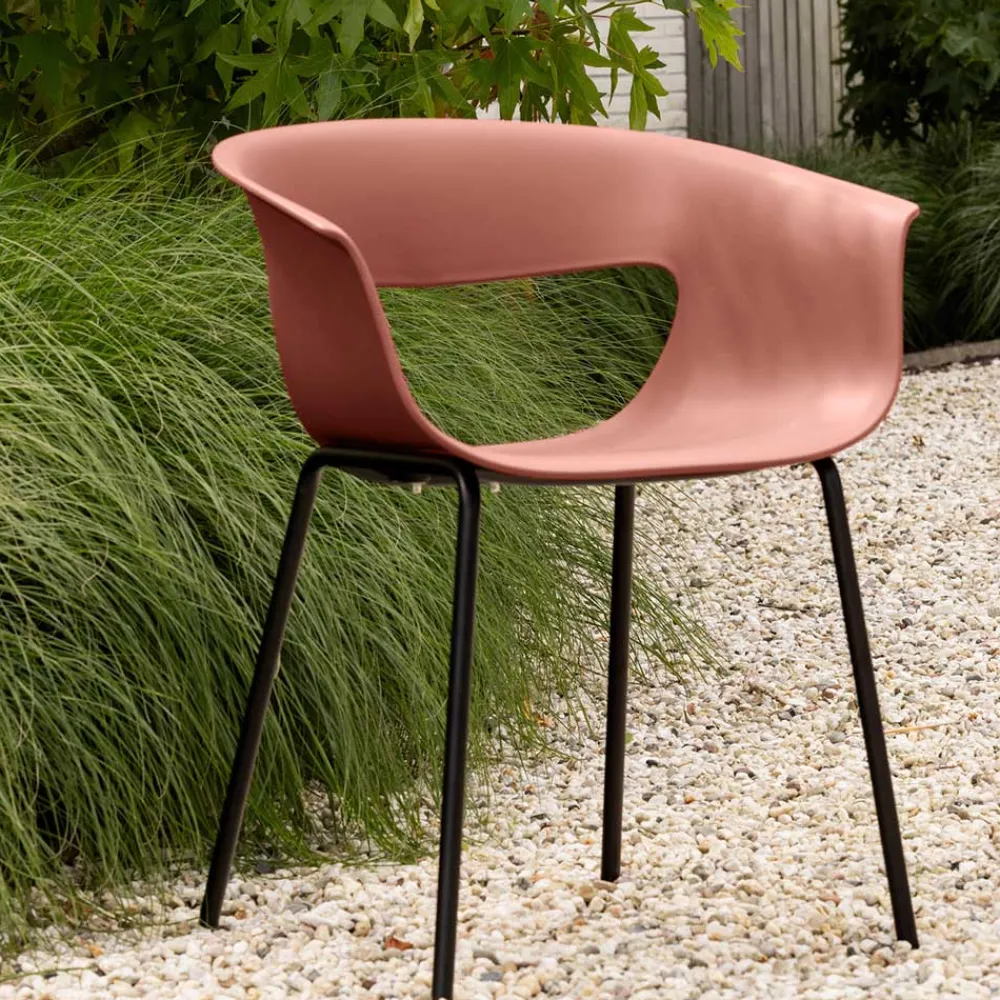 Wohnen Wohnzimmerstühle|Korbmöbel*Wetterfeste Armlehnenstühle in Altrosa - Zandravo (2er Set)