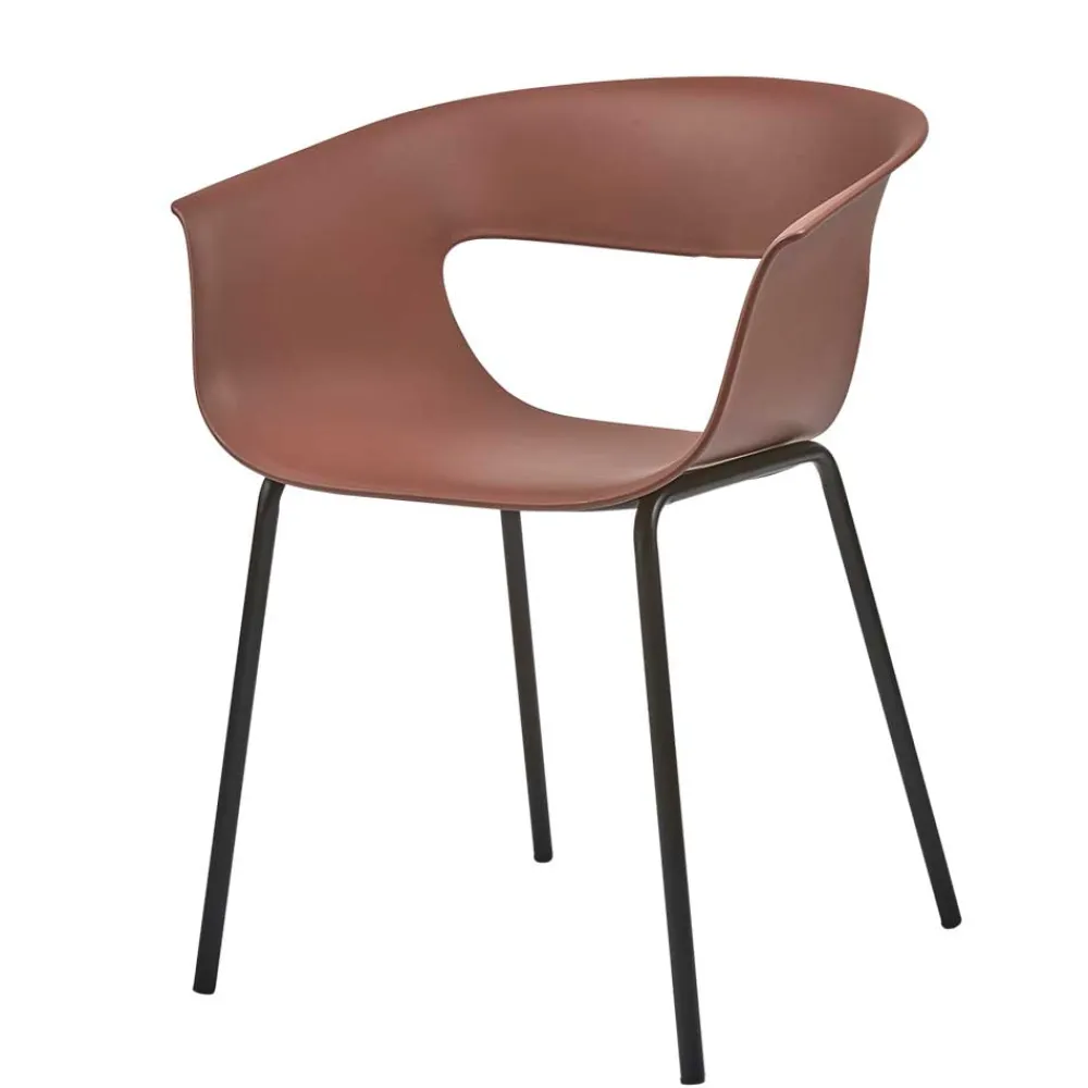 Wohnen Wohnzimmerstühle|Korbmöbel*Wetterfeste Armlehnenstühle in Altrosa - Zandravo (2er Set)