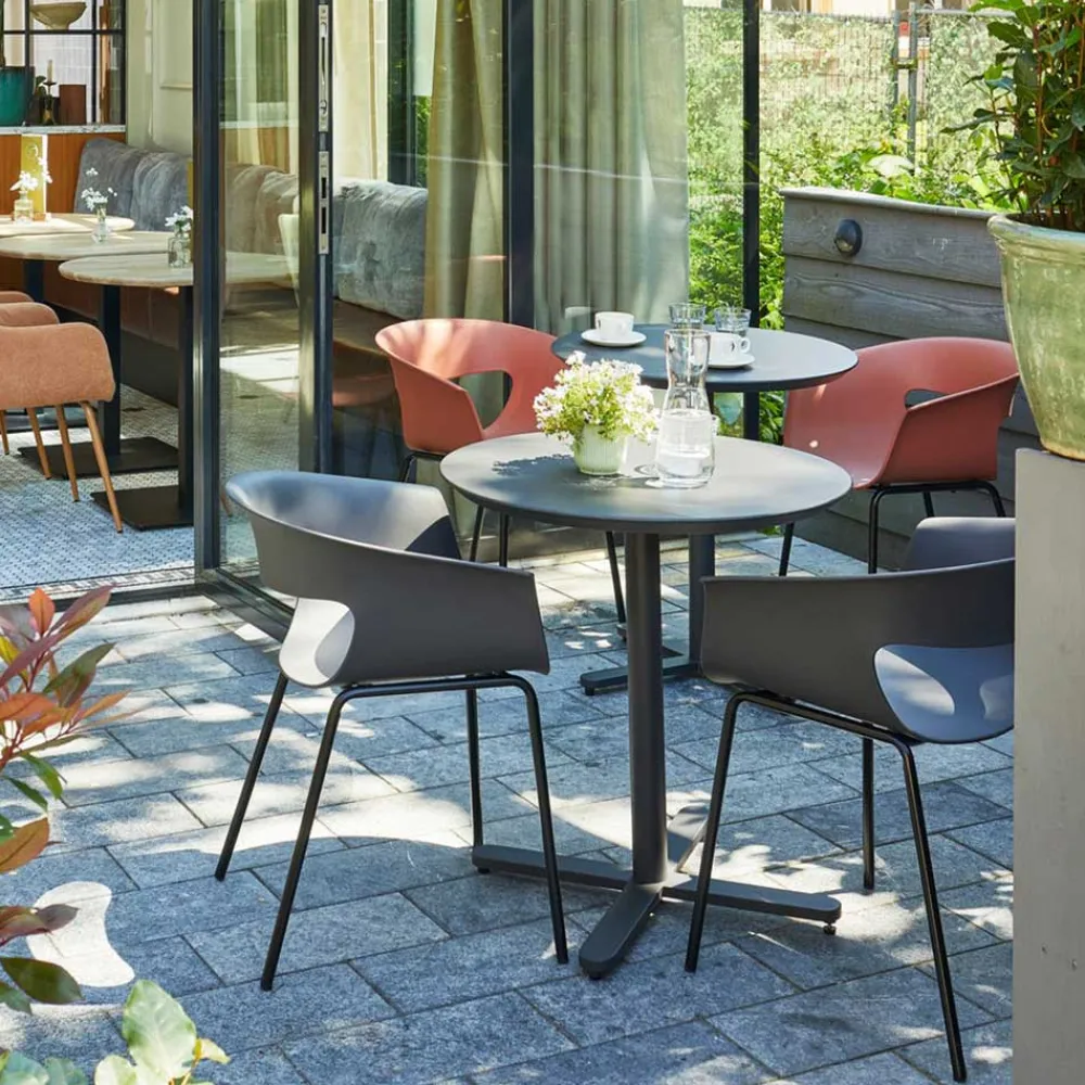 Wohnen Wohnzimmerstühle|Korbmöbel*Wetterfeste Armlehnenstühle in Altrosa - Zandravo (2er Set)