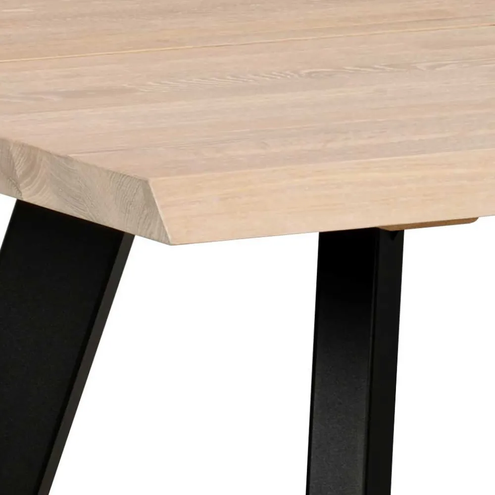 Wohnen Küchen-Essgruppen|Essgruppen*White Wash Eiche Tisch mit 4 Stühlen - Pulva (fünfteilig)