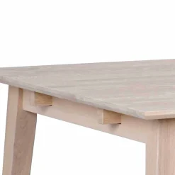 Wohnen White Wash Esstischgruppe aus Eiche - Pessoa (fünfteilig)