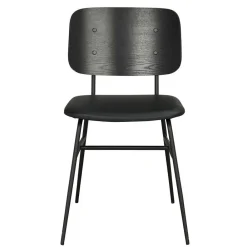 Wohnen Küchen-Essgruppen|Essgruppen*White Wash Holztisch & schwarze Stühle - Pessoa (fünfteilig)