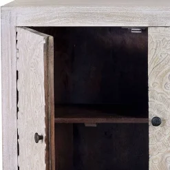 Wohnen White Wash Sideboard mit Mandala Schnitzerei - Bonany