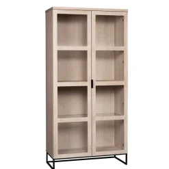 Wohnen Esszimmer-Vitrinen*White Wash Vitrinenschrank modern - Myras