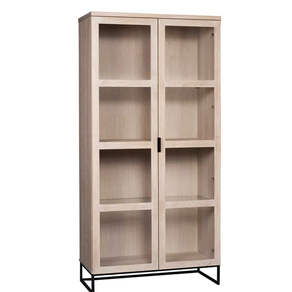 Wohnen Esszimmer-Vitrinen*White Wash Vitrinenschrank modern - Myras