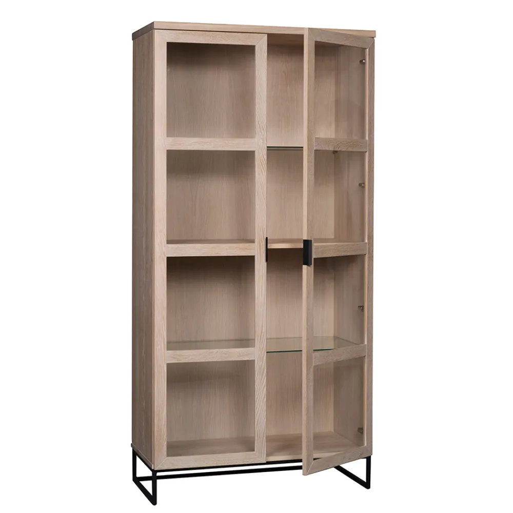 Wohnen Esszimmer-Vitrinen*White Wash Vitrinenschrank modern - Myras