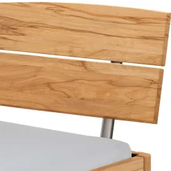 Wohnen Wildbuche Bett mit Metallkufen in Anthrazit - Plestna