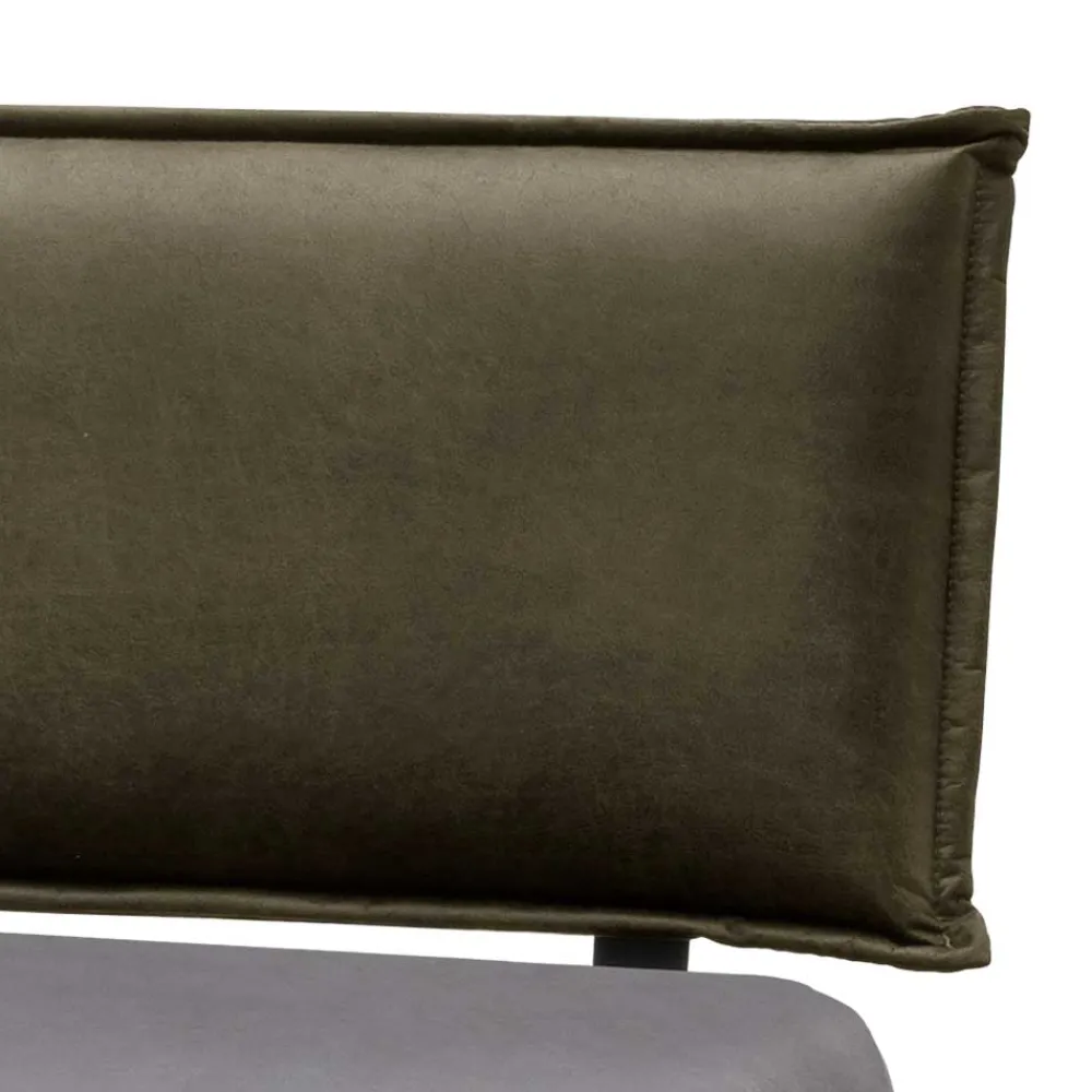 Wohnen Naturholzmöbel|Betten*Wildeiche Balkenbett mit Leder-Kopfteil - Abrahams