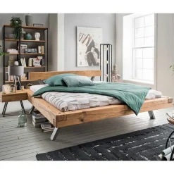 Wohnen Wildeiche Balkenbett Set 4 Größen - Chaya (dreiteilig)