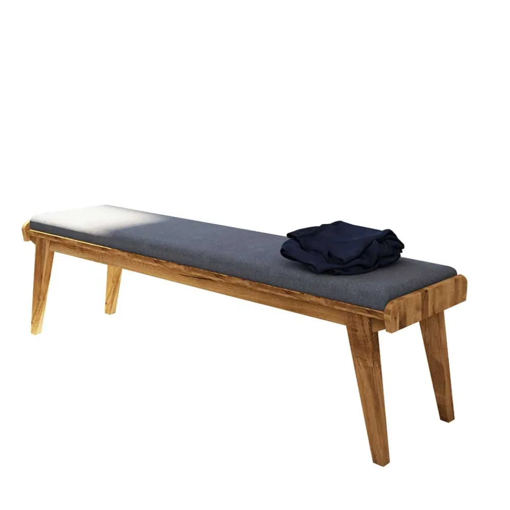 Wohnen Graue Möbel|Retro Möbel*Wildeiche Bank für die Wohnung mit Polster - Hardus