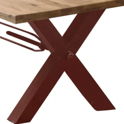 Wohnen Braune Möbel|Küchentische*Wildeiche Baumkantentisch mit X Füßen - Vlacondra