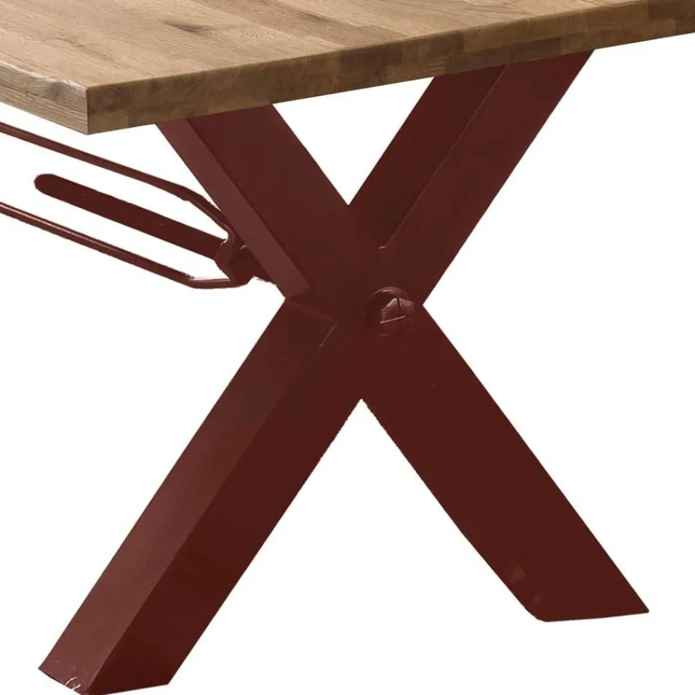 Wohnen Braune Möbel|Küchentische*Wildeiche Baumkantentisch mit X Füßen - Vlacondra