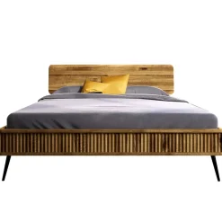 Wohnen Wildeiche Bett mit Holzkopfteil - Casarius