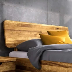 Wohnen Wildeiche Bett mit Holzkopfteil - Casarius