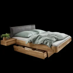 Wohnen Betten|Betten*Wildeiche Bett mit Schubkasten Set - Zennian (dreiteilig)