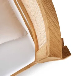 Wohnen Wildeiche Bett mit Wiener Geflecht Kopfteil - Ambrosso