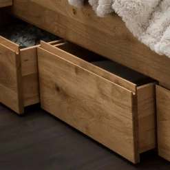 Wohnen Braune Möbel|Jugendbetten*Wildeiche Bettanlage mit Stauraum - Zennian (dreiteilig)