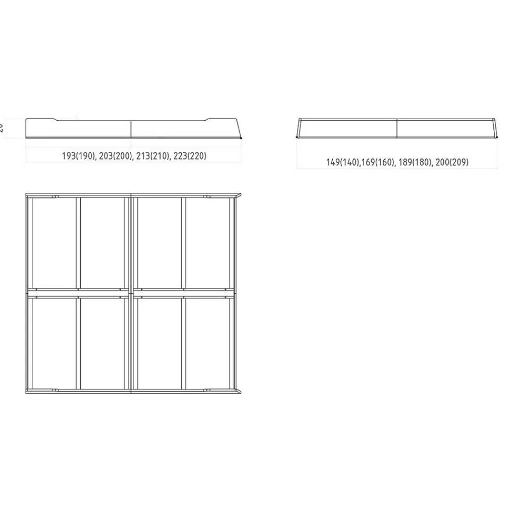 Wohnen Jugendbetten*Wildeiche Designbett mit Nachtkonsolen - Dominus (dreiteilig)
