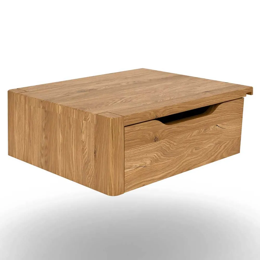 Wohnen Jugendbetten*Wildeiche Designbett mit Nachtkonsolen - Dominus (dreiteilig)