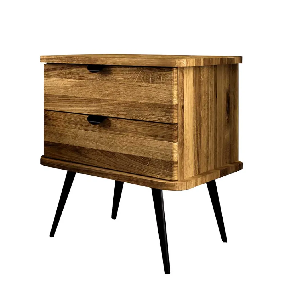 Wohnen Betten|Betten*Wildeiche Designerbett mit Polsterkopfteil - Casarius