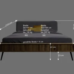 Wohnen Betten|Betten*Wildeiche Designerbett mit Polsterkopfteil - Casarius