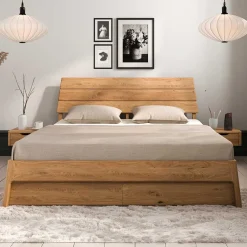 Wohnen Wildeiche Designerbett 140x200 cm - Donlazi