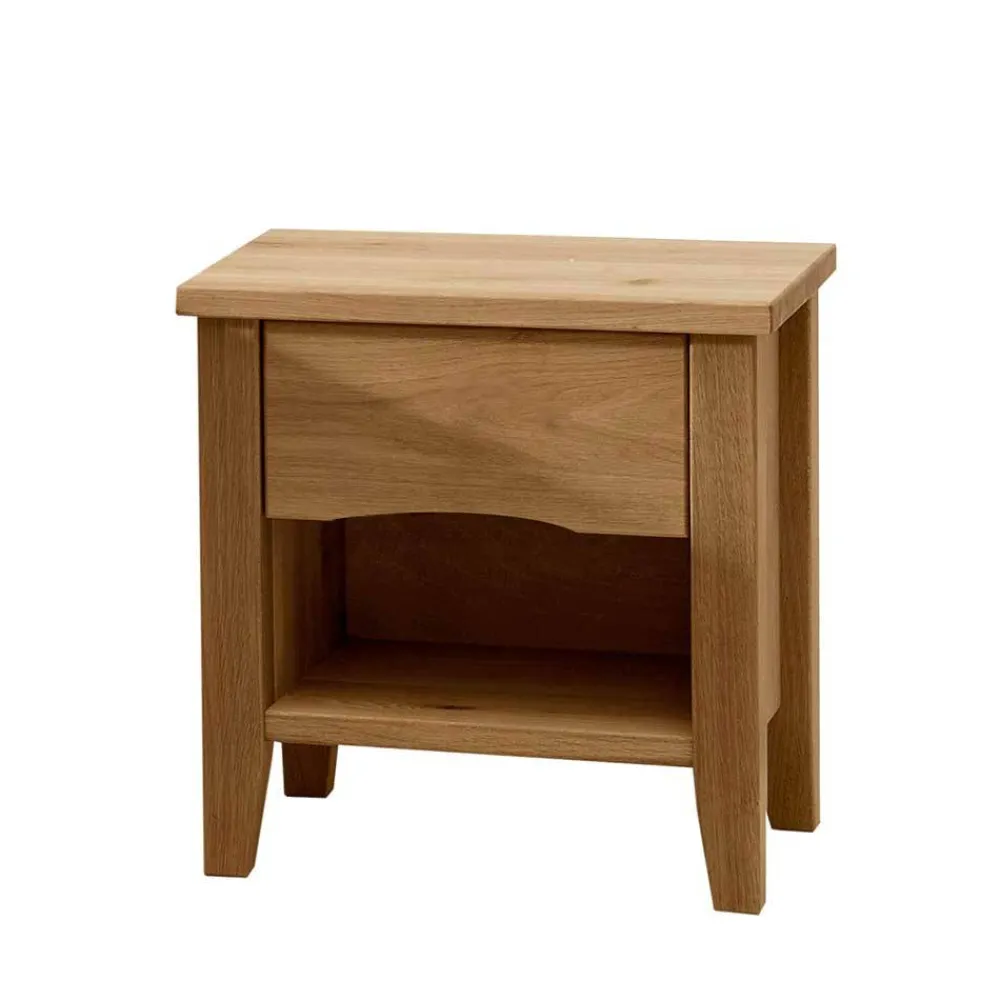 Wohnen Wildeiche Doppelbett mit Holzkopfteil - Adeira