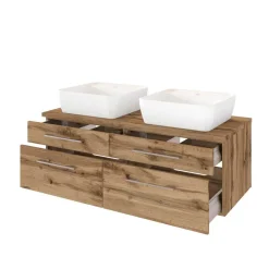 Wohnen Wildeiche Doppelwaschtisch komplett - Userina II