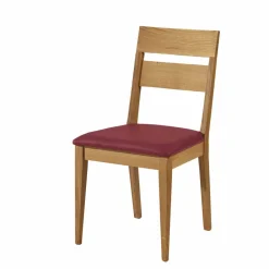 Wohnen Wildeiche Esstisch Gruppe Likes mit Kunstleder Rot (siebenteilig)