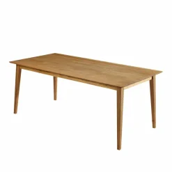 Wohnen Wildeiche Esstisch Gruppe Likes mit Kunstleder Rot (siebenteilig)