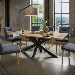 Wohnen Naturholzmöbel|Loft Möbel*Wildeiche Esstisch in Bootsform - Baly