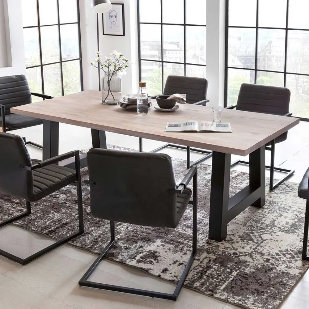 Wohnen Tische|Loft Möbel*Wildeiche Esstisch in Weiß gekälkt - Tenna