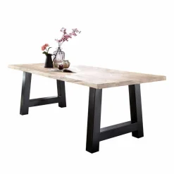 Wohnen Tische|Loft Möbel*Wildeiche Esstisch in Weiß gekälkt - Tenna