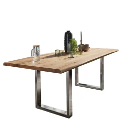 Wohnen Graue Möbel|Naturholzmöbel*Wildeiche Esstisch mit U-Beinen - Tanina