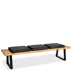 Wohnen Küchenbänke|Esszimmerbänke*Wildeiche Esstischbank mit drei Sitzplätzen - Jessmine