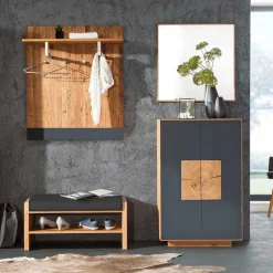 Wohnen Garderoben|Garderoben*Wildeiche Flurmöbel Set - Mandrey (vierteilig)