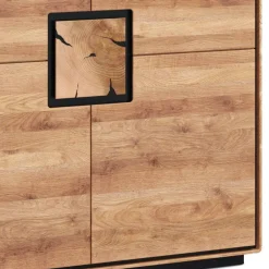 Wohnen Wildeiche Highboard mit Glas Einsatz - Shipper