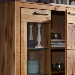 Wohnen Esszimmerschränke|Highboards*Wildeiche Highboard Troncon mit Glas Einsatz