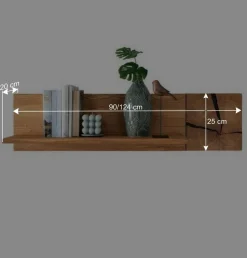 Wohnen Esszimmerregale|Regale*Wildeiche Hängeregal mit Hirnholz Deko - Acapella