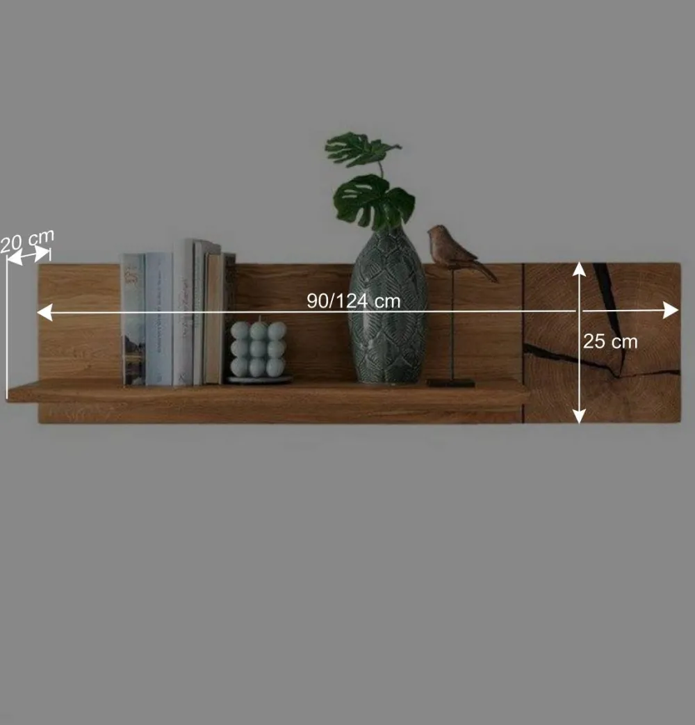 Wohnen Esszimmerregale|Regale*Wildeiche Hängeregal mit Hirnholz Deko - Acapella