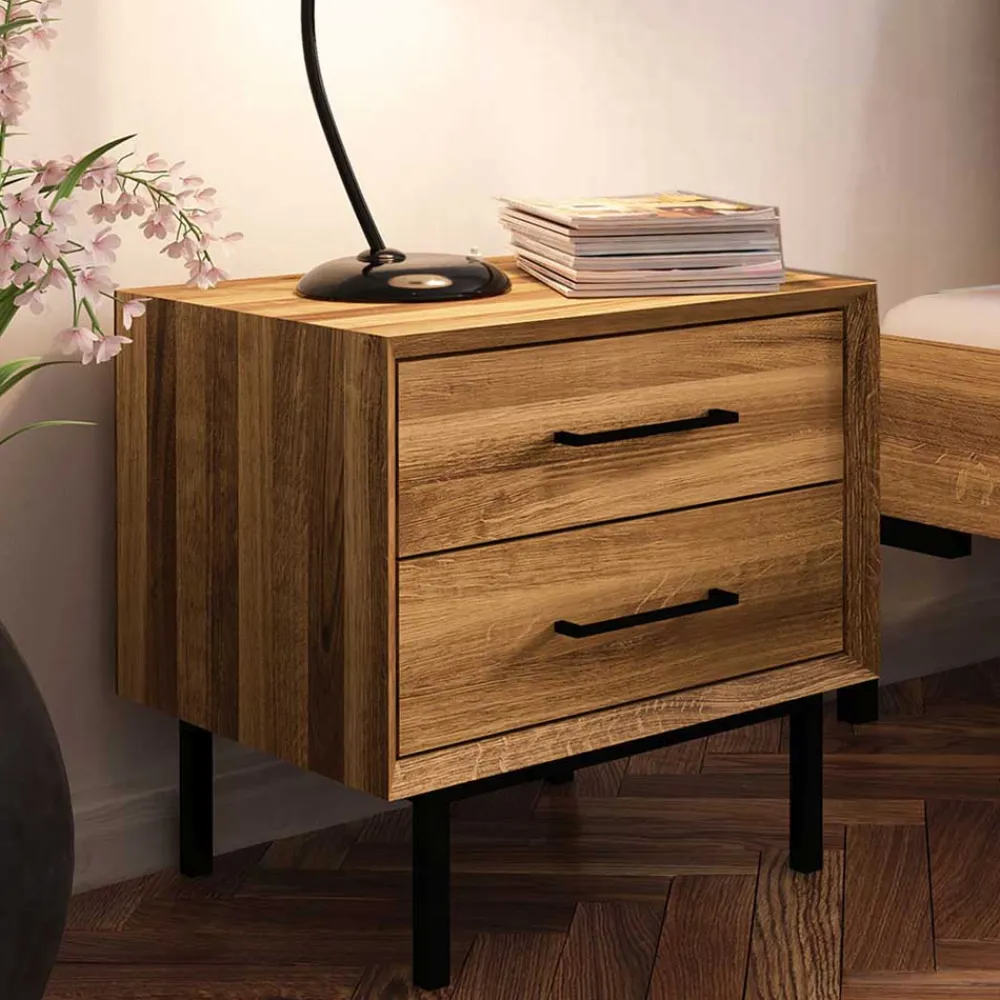 Wohnen Skandinavische Möbel*Wildeiche Holzbett für Dachzimmer - Kerfa