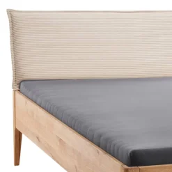 Wohnen Betten|Betten*Wildeiche Holzbett mit Cord-Kopfteil - Babahira