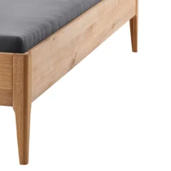 Wohnen Betten|Betten*Wildeiche Holzbett mit Cord-Kopfteil - Babahira