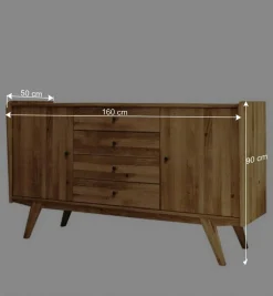 Wohnen Wildeiche Holz-Sideboard 160 cm breit - Hardus