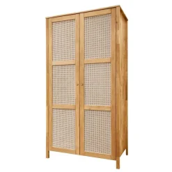 Wohnen Wildeiche Kleiderschrank mit Wiener Geflecht - Ambrosso