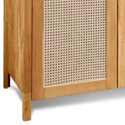 Wohnen Wildeiche Kleiderschrank mit Wiener Geflecht - Ambrosso