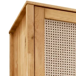 Wohnen Wildeiche Kleiderschrank mit Wiener Geflecht - Ambrosso