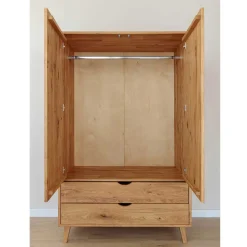 Wohnen Naturholzmöbel|Massivholzmöbel*Wildeiche Kombi-Kleiderschrank massiv - Fabijola