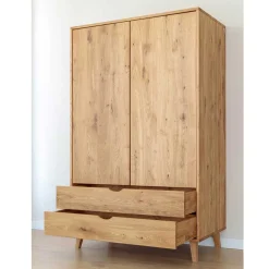 Wohnen Naturholzmöbel|Massivholzmöbel*Wildeiche Kombi-Kleiderschrank massiv - Fabijola