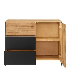 Wohnen Wildeiche Kombi-Kommode mit LED Beleuchtung - Viligrana